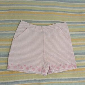 Girl's Draper James Pink/White Striped Pull On Shorts 6X